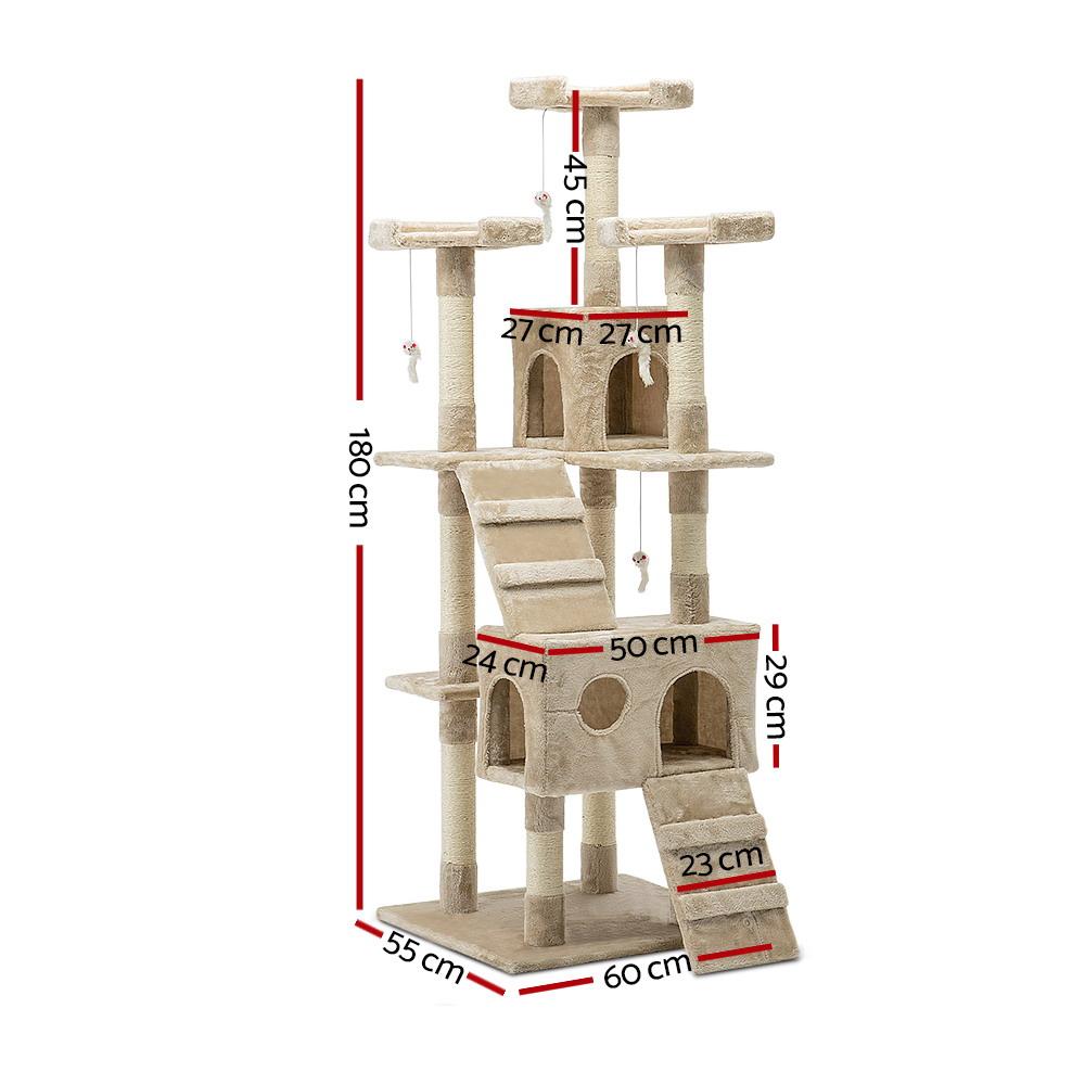 i.Pet Cat Tree 180cm Tower Scratching Post Scratcher Wood Condo House